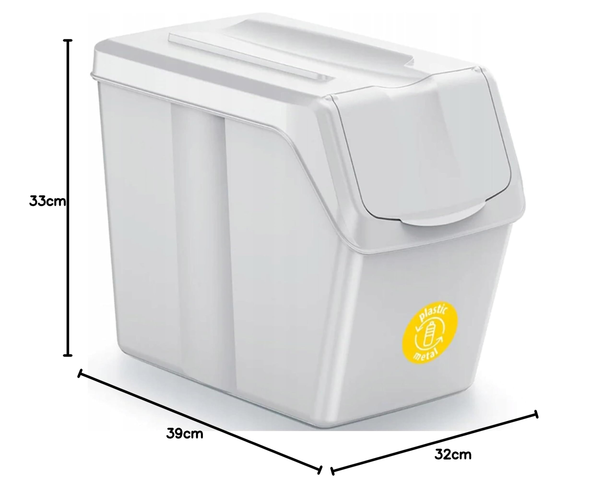 KEDEN SORTIBOX recycler lot de 4 poubelles 80L blanc