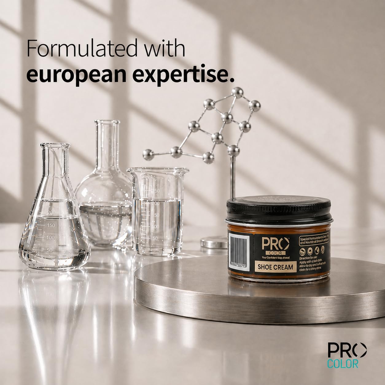PRO Shoe Cream Polish - 45 ML, Mahagony | Natural Waxes Formula for Leather Shoes | Enriched with Carnauba & Bees Wax | Long-Lasting Shine | Leather Shoe Cream Polish 1