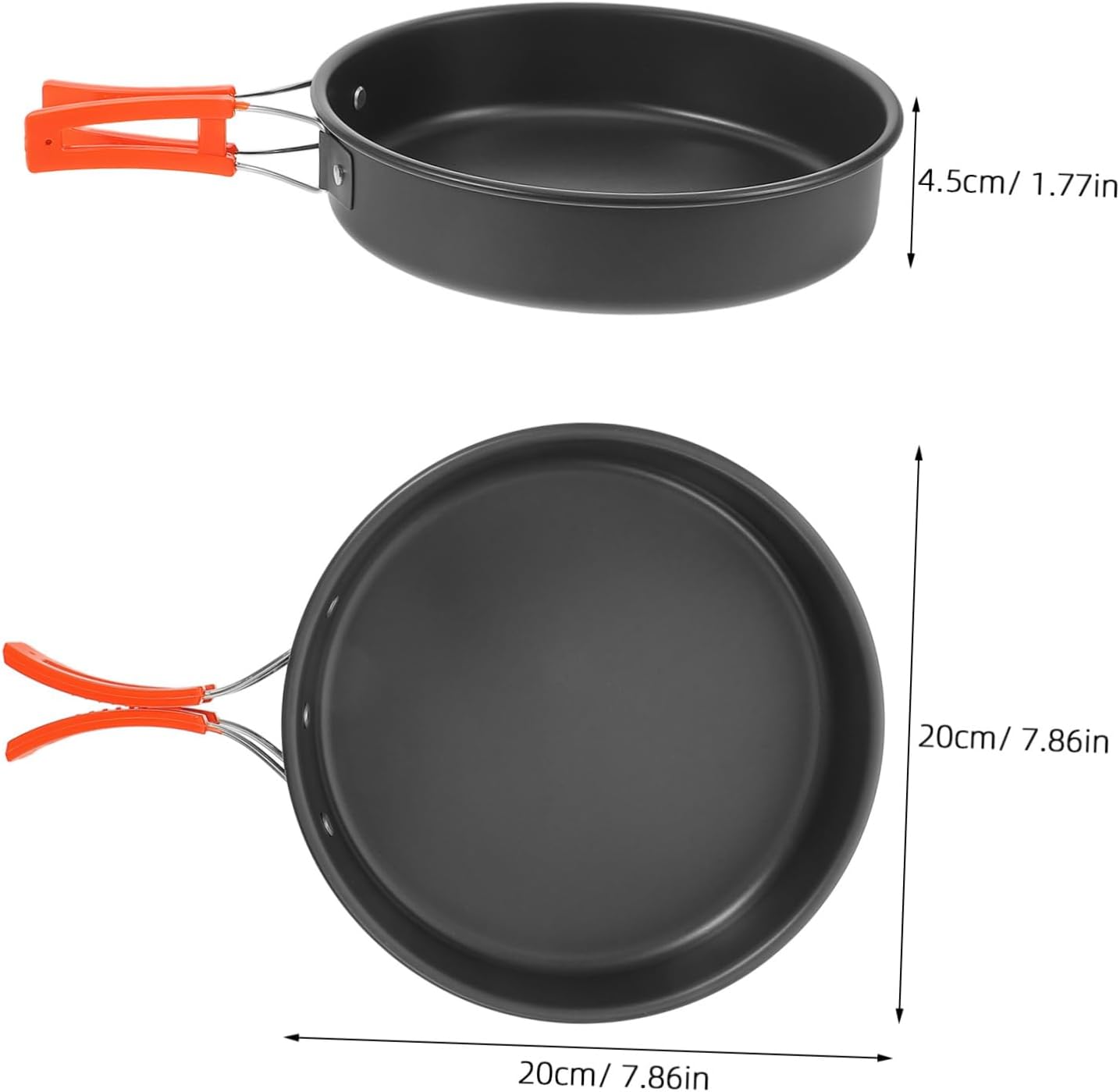 YARNOW Compact Camping Frying Pan Nonstick Aluminum Camping Pot Folding Picnic Cookware Easy-Clean Outdoor Cooking Pan