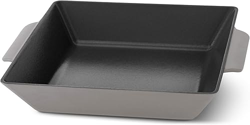 Zakarian by Dash - Sartén antiadherente de hierro fundido de 11 pulgadas para verduras, carnes, mariscos y más, color gris