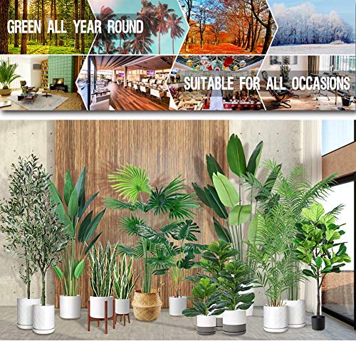 image for CROSOFMI Artificial Areca Palm Plant 4.6Feet Fake Palm Tree with 15 Le
