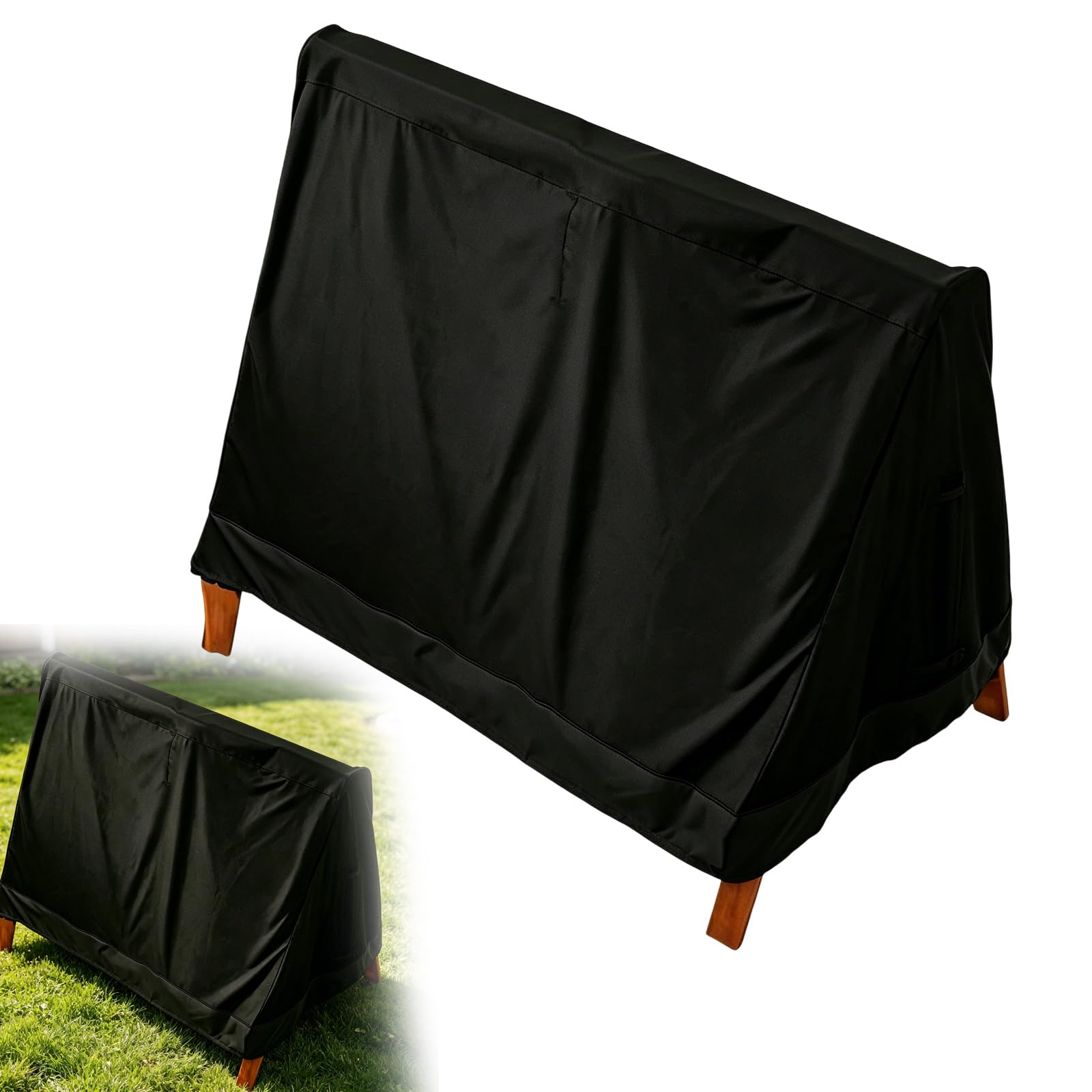 Copertura per dondolo Hollywood, telaio ad A, copertura per altalena Oxford 210D, resistente agli strappi, impermeabile, antivento, per mobili da giardino (216 x 140 x 170 cm)