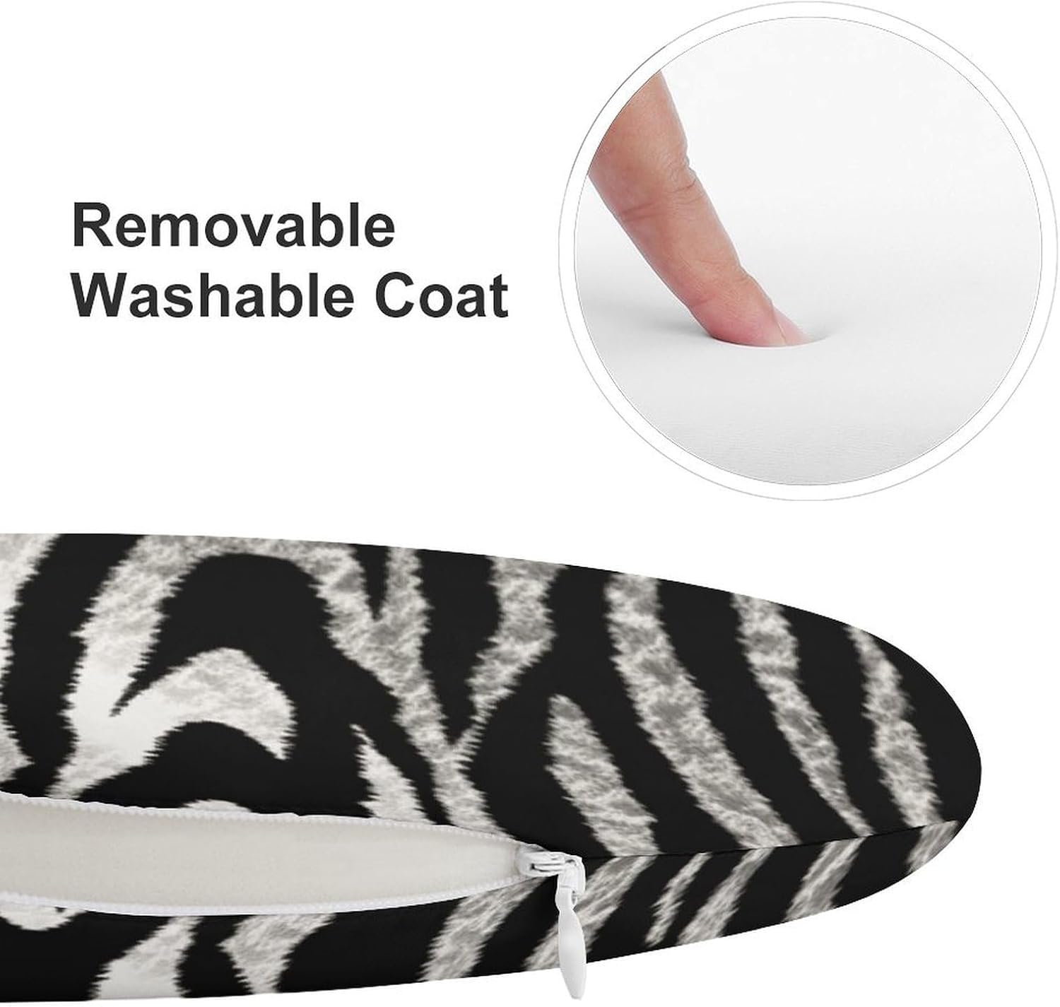 Black and White Zebra Print Seat Cushion Round Chair Pad | Cushion Memory Foam Pillow Core Bar Stool Cushion Floor Cushion Pillow Meditation Cushion Pillow for Barstool