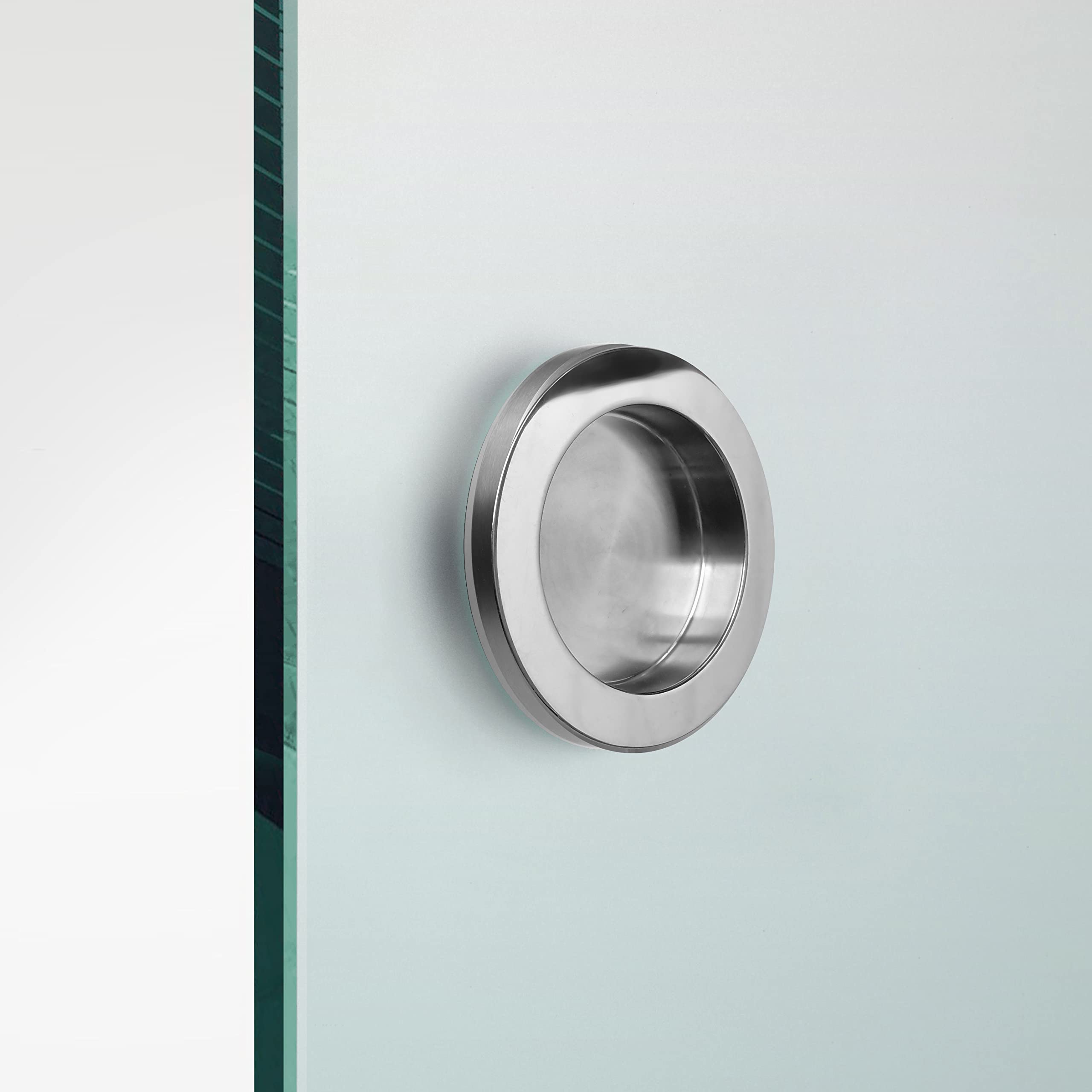 BOSS Porta Scorrevole in vetro modello LA VIE 60x215 cm (60/80/90 cm) 8 mm, vetro Satinato, Nano rivestito bianco, kit hardware complete (60x215 cm, DESTRA)