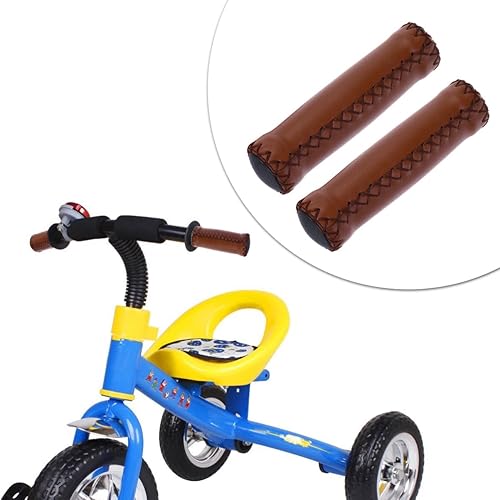 Miniatura 4 de BESPORTBLE 3pairs Brown PU y bicicleta para manillar ligero de cuero apretones apretones, goma de montaña