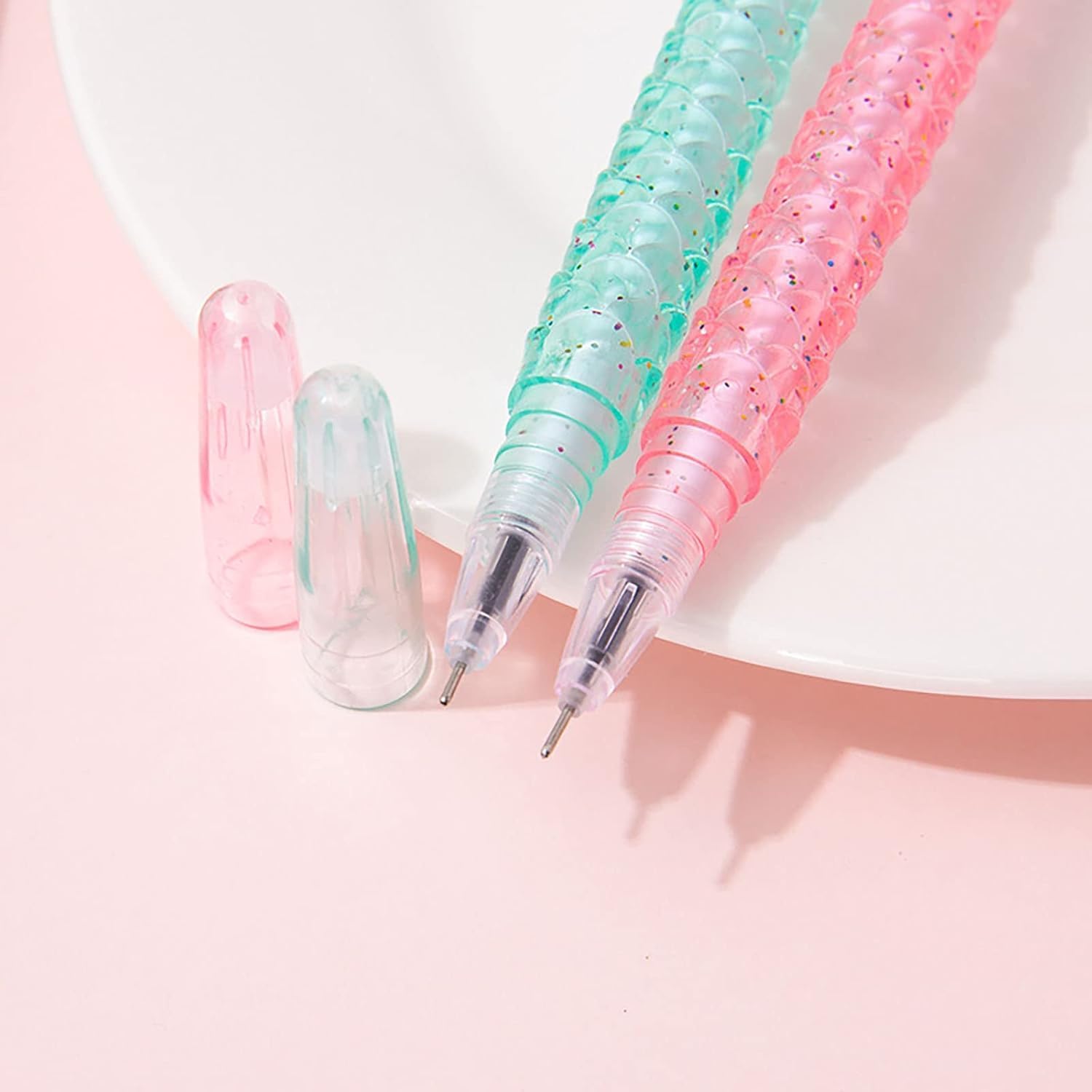 YYaaloa 48pcs Cute Mermaid Novelty Gel Ink Writing Pens 0.5 mm Black Ink Fun Kawaii Pens Bulk for Office Supplies Birthday Christmas Gift (48)