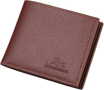 Slim Wallet for Men with Coin Purse, Minimalist Wallet with Zipper, Bifold Mens Wallets with Credit Card Holder, PU Leather Mens Wallet with Money Clip, Carteras Para Hombres BROWN