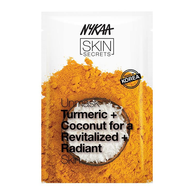 Nykaa Naturals Hydrating, Moisturizing and Brightning Skin Secrets Turmeric + Coconut Sheet Mask (20 ml)