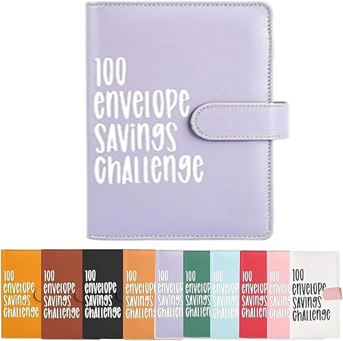 Miniatura 9 de Carpeta de desafío de 100 sobres, manera fácil y divertida de ahorrar $5,050, carpeta de presupuesto de ahorro con sobres de efectivo para