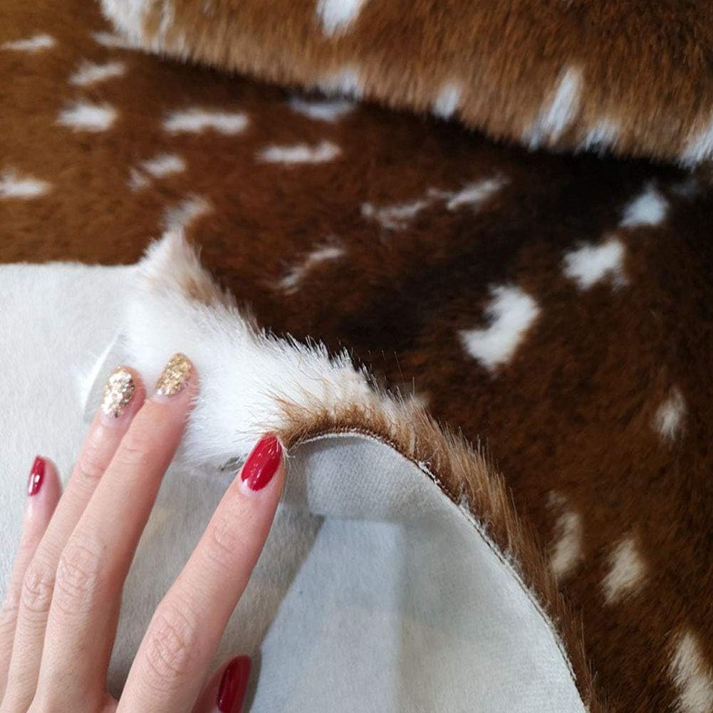 Faux Cowhide Area Rug, Sika Deer Printed Hide Rug Animal Print Rug Faux Fur Area Rugs Carpet for Home Office Livingroom Bedroom