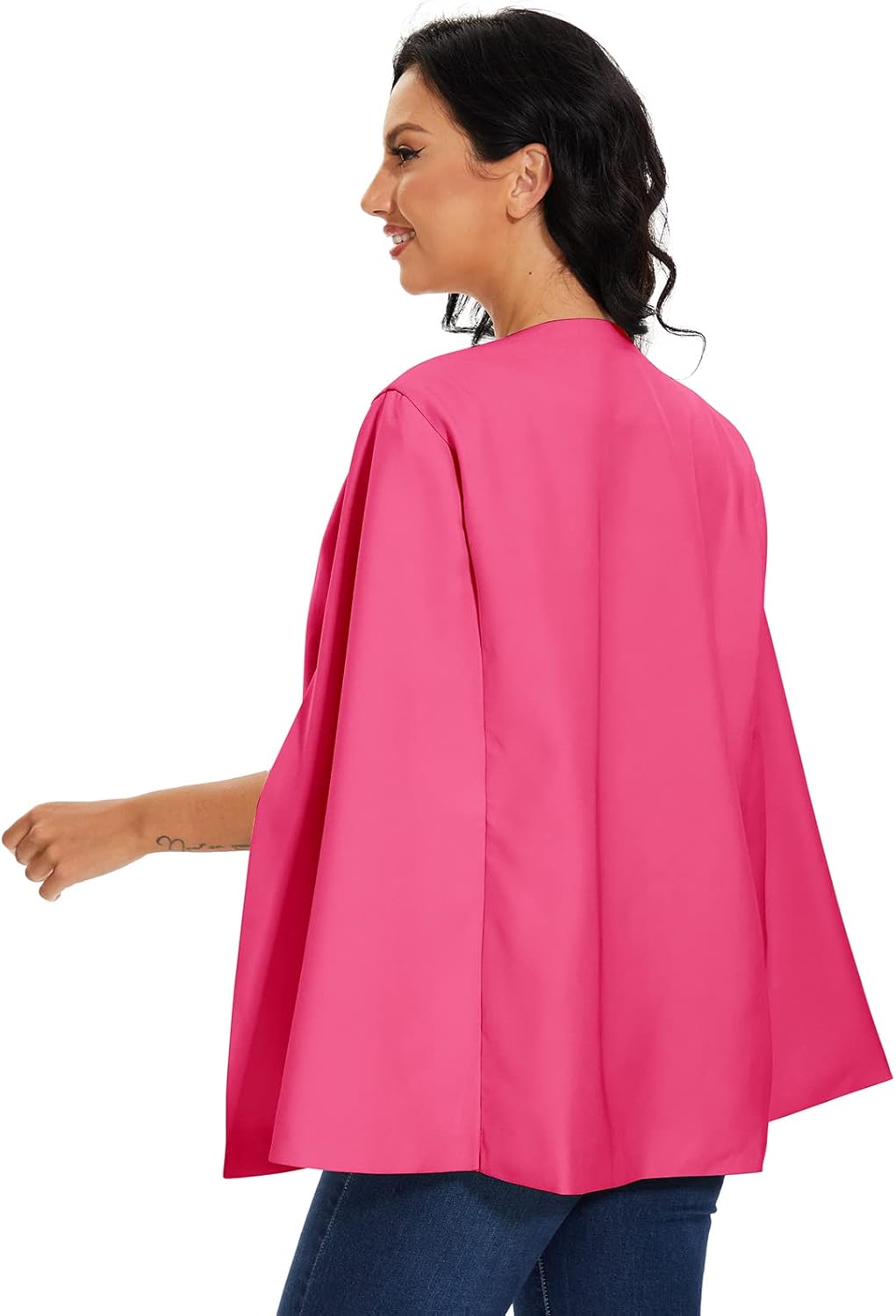 Womens Cape Blazer - Split Sleeve Open Front Casual Jacket Coat Workwear Elegant Formal Cape Coat - Image 5