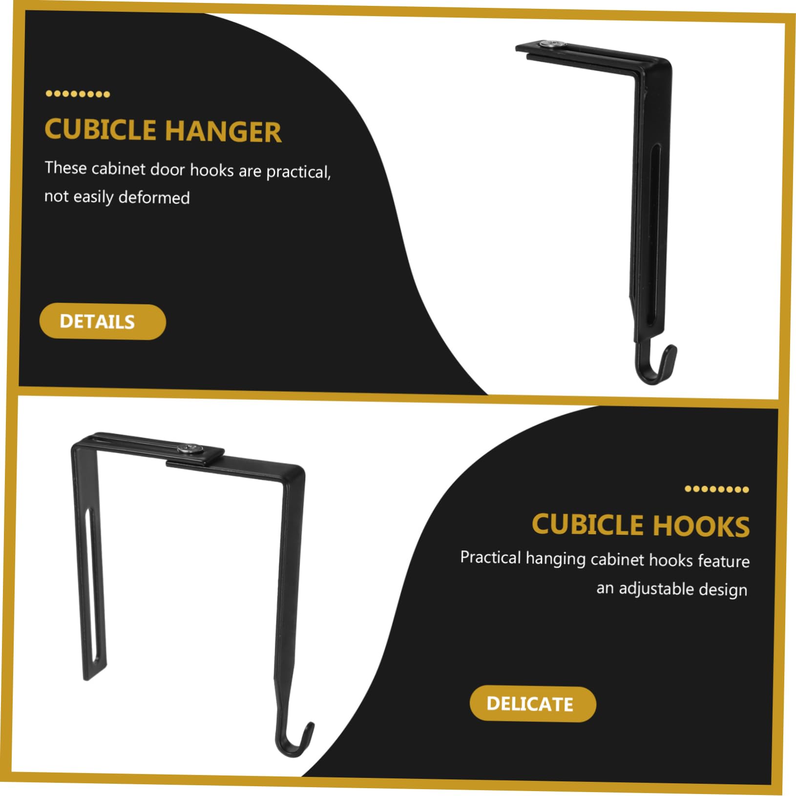 BELLIFFY 6pcs Door Cabinet Hook Cabinet Door Hooks Cabinet Hooks Hanging Hooks Office Storage Cabinet Lockers Holder Over The Door Hooks Handles Partition Hanger Heavy Duty Hook Iron Black