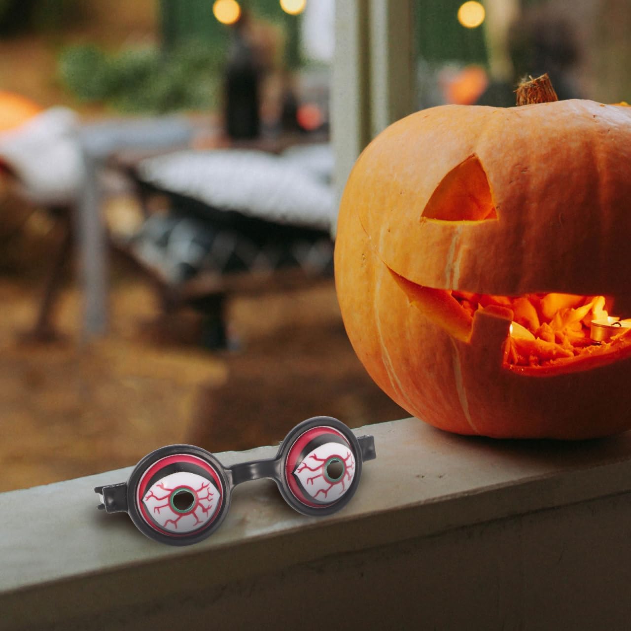 Cabilock Eyeball Glasses - 2Pcs Funny Oversized Plastic Eyeglasses for Kids Halloween Party Costume Decorations Creative Prank Props