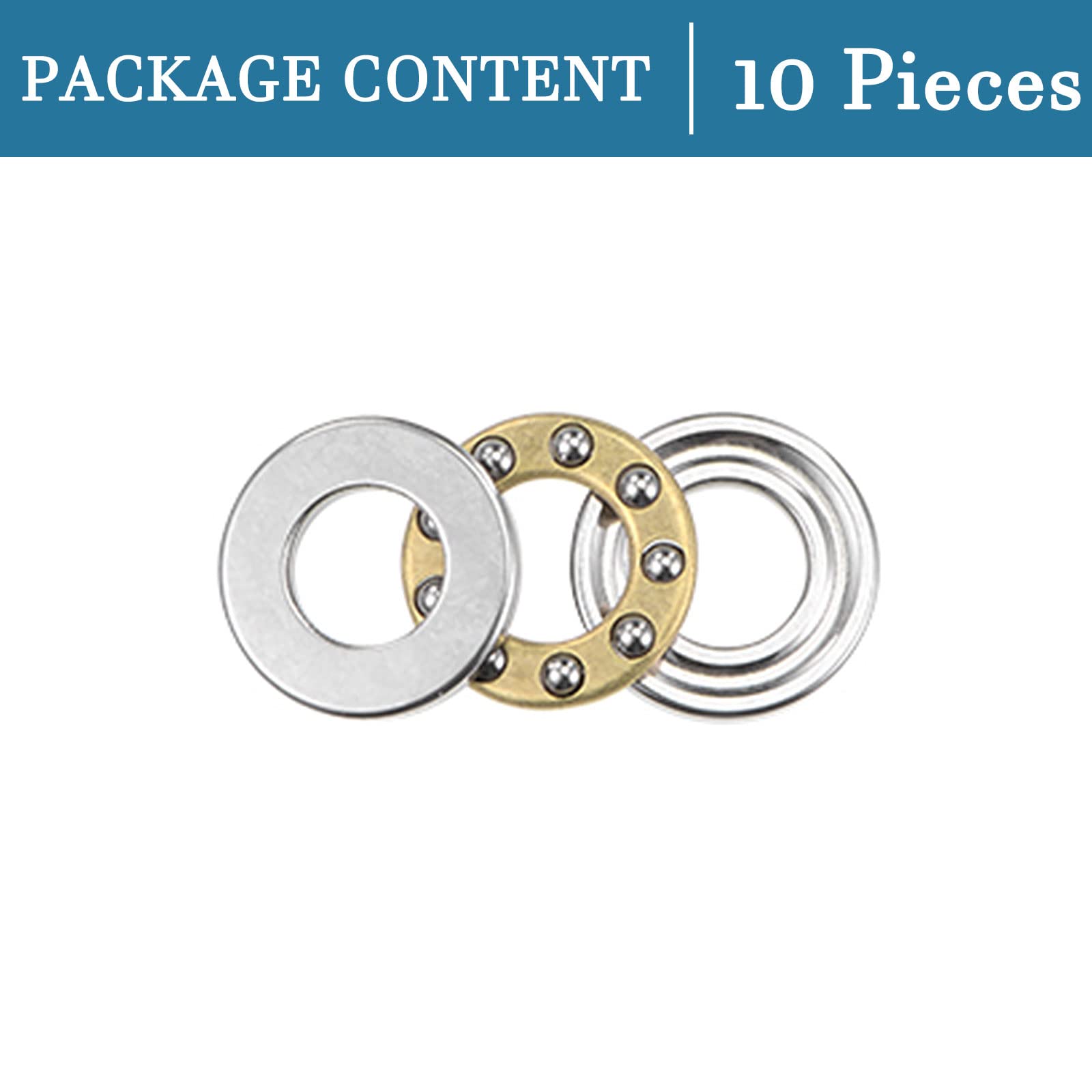 10 Pezzi Cuscinetti Reggispinta A Sfera 5x10x4mm - Acciaio Cromato, Per Elevatori, Stampi, Biciclette - Foto 6