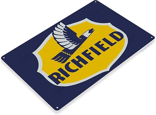 Miniatura 2 de Tin Sign B841 richfileld Gas de petróleo Gas Auto Shop Gas de cochera Aceite metal decoración