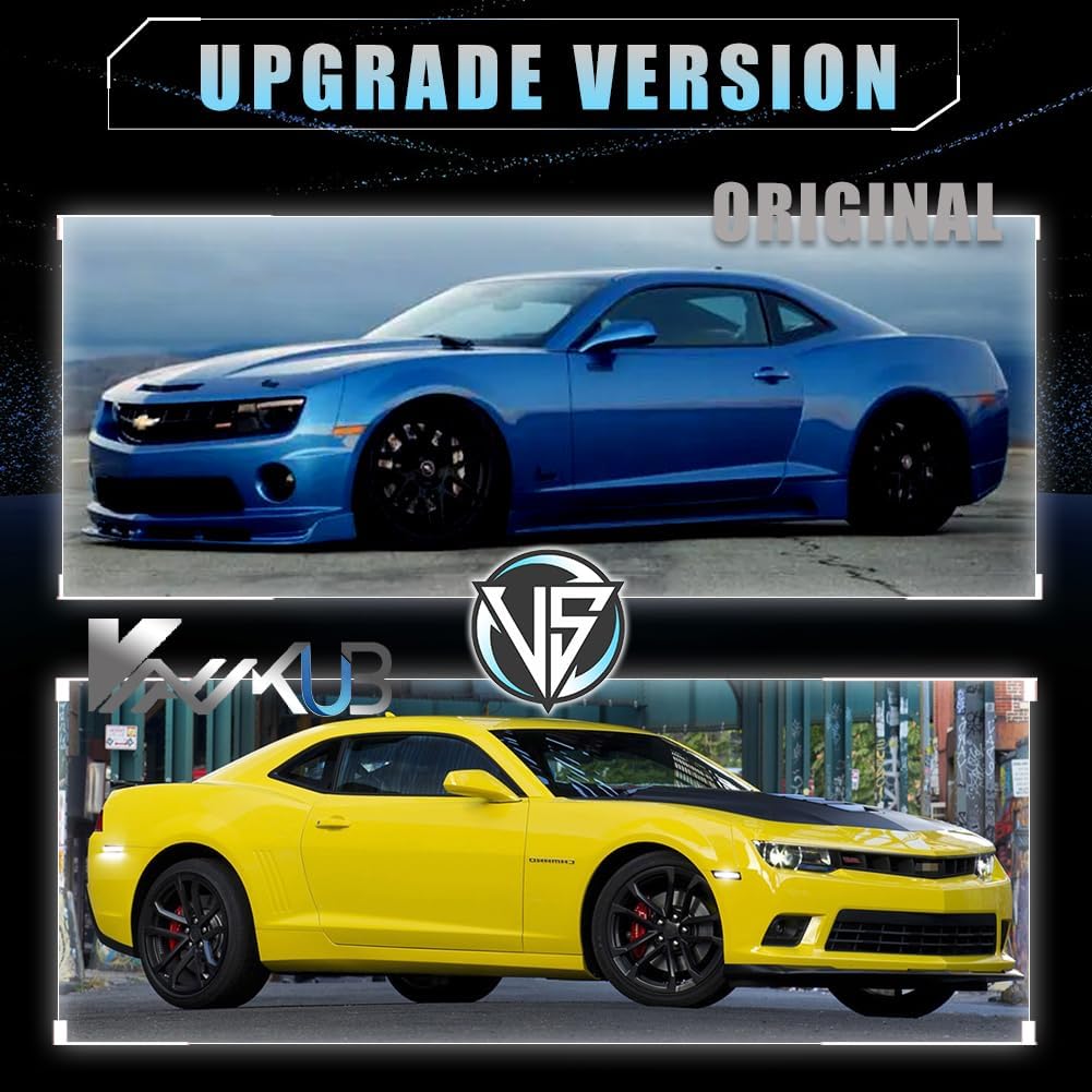 Front & Rear LED Side Marker Lights for Chevy Camaro 2010-2015, Camaro Smoked Lens Side Bumper Marker Lights, Camaro White LED Turn Signal Lamps, 4 PCS
