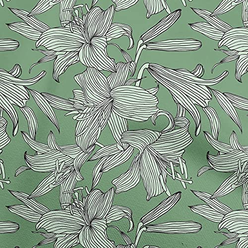 oneOone Georgette Viscose Green Fabric Florals Sewing Craft Projects Fabric Prints By Yard 42 Inch Wide-I0