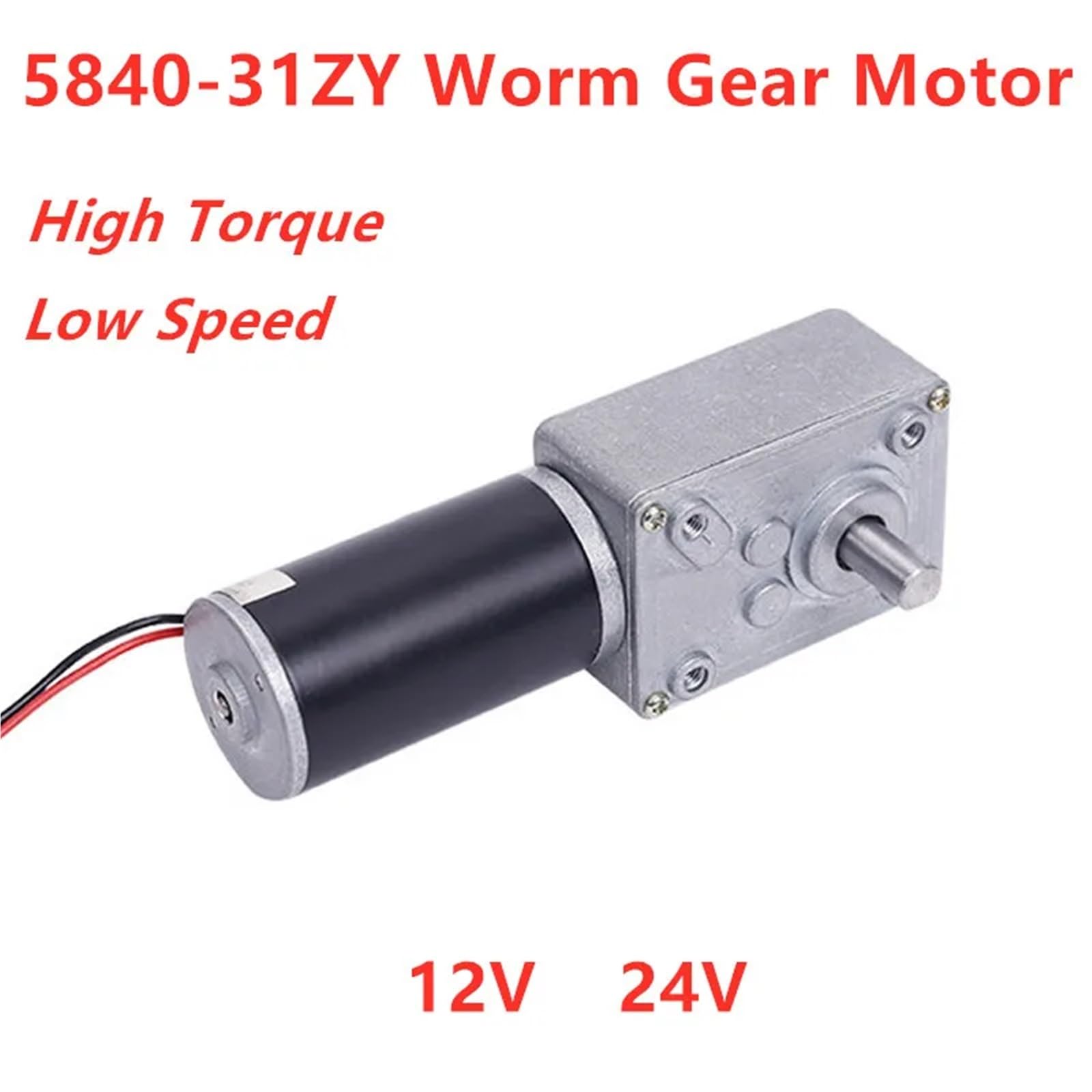5840-31ZY Motore a Vite Senza fine CC 5-470 Giri/min Coppia Elevata 3,4-70 kg Motore CC autobloccante for apparecchiature domestiche con Tende Intelligenti(470RPM_24V)
