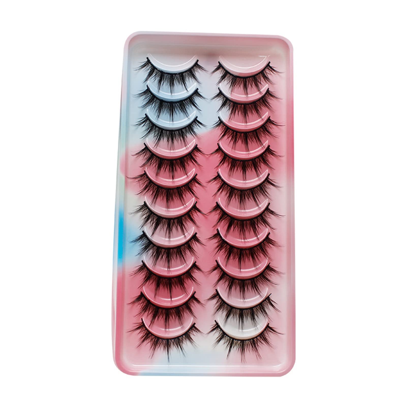 10 Pairs DIY False Eyelashes Eyelash Extensions False Lashes Wispy Curly 3D Effect Exaggerate Bushy Makeup Reusable Natural