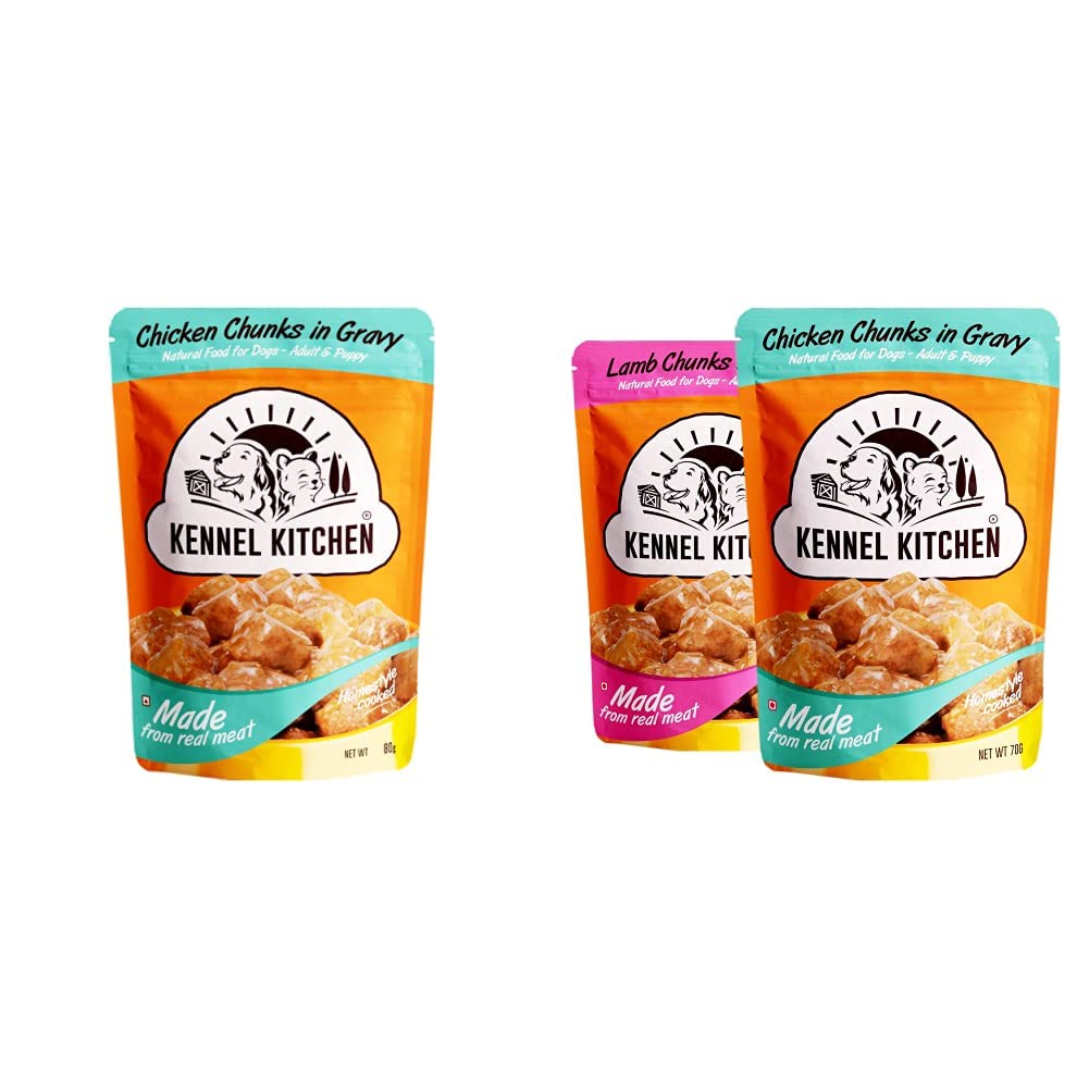 Kennel Kitchen Puppy and Adult Wet Dog Food Chicken Chunks in Gravy, 70g (Pack of 12) & Adult & Puppy Dog Food, Chicken and Lamb Chunks in Gravy, 12 Pouches (12 x 70g Each) (B0B8YPDZY9) Amazon Price History, Amazon Price Tracker