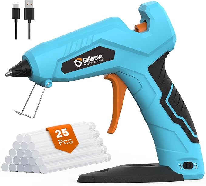 Cordless Glue Gun, GoGonova Quick Preheat AntiDrip Glue