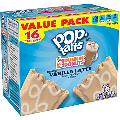 Pop-Tarts Dunkin Donuts Frosted Vanilla Latte Toaster Pastries, 28.2 Ounce