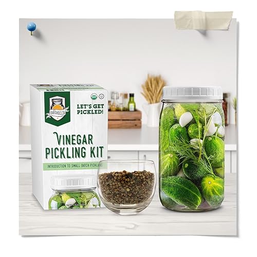 Miniatura 6 de Fermentaholics Kit de vinagre orgánico certificado para vinagre – encurtidos fáciles y rápidos – 2 recetas con especias perfectas para pepinillos y