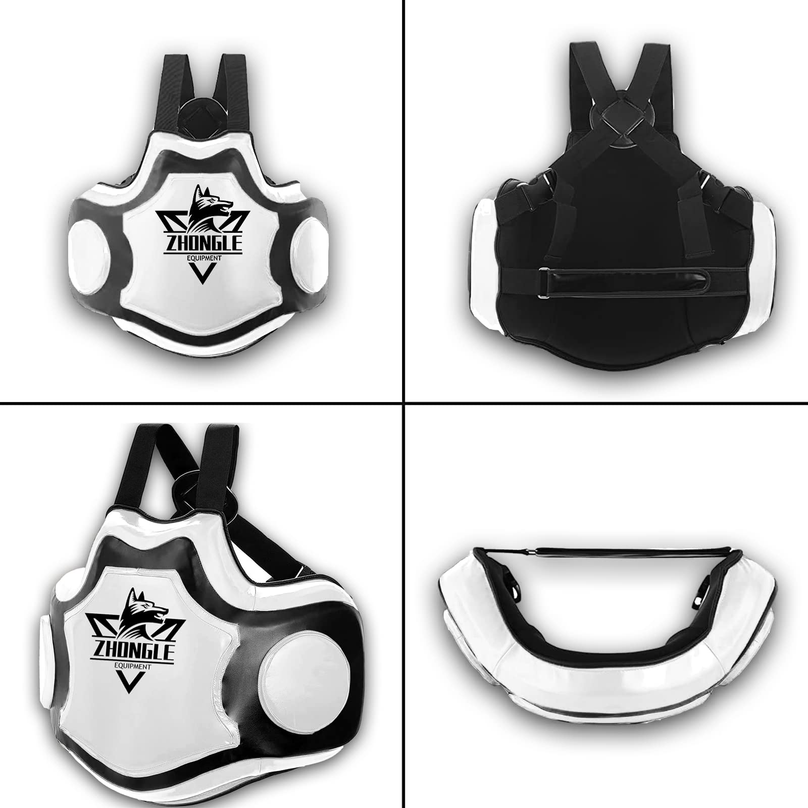 Protège-Poitrine Boxe Kickboxing MMA Muay Thai - Bouclier De Frappe Réglable Respirant Pour Protection Côtes Et Ventre