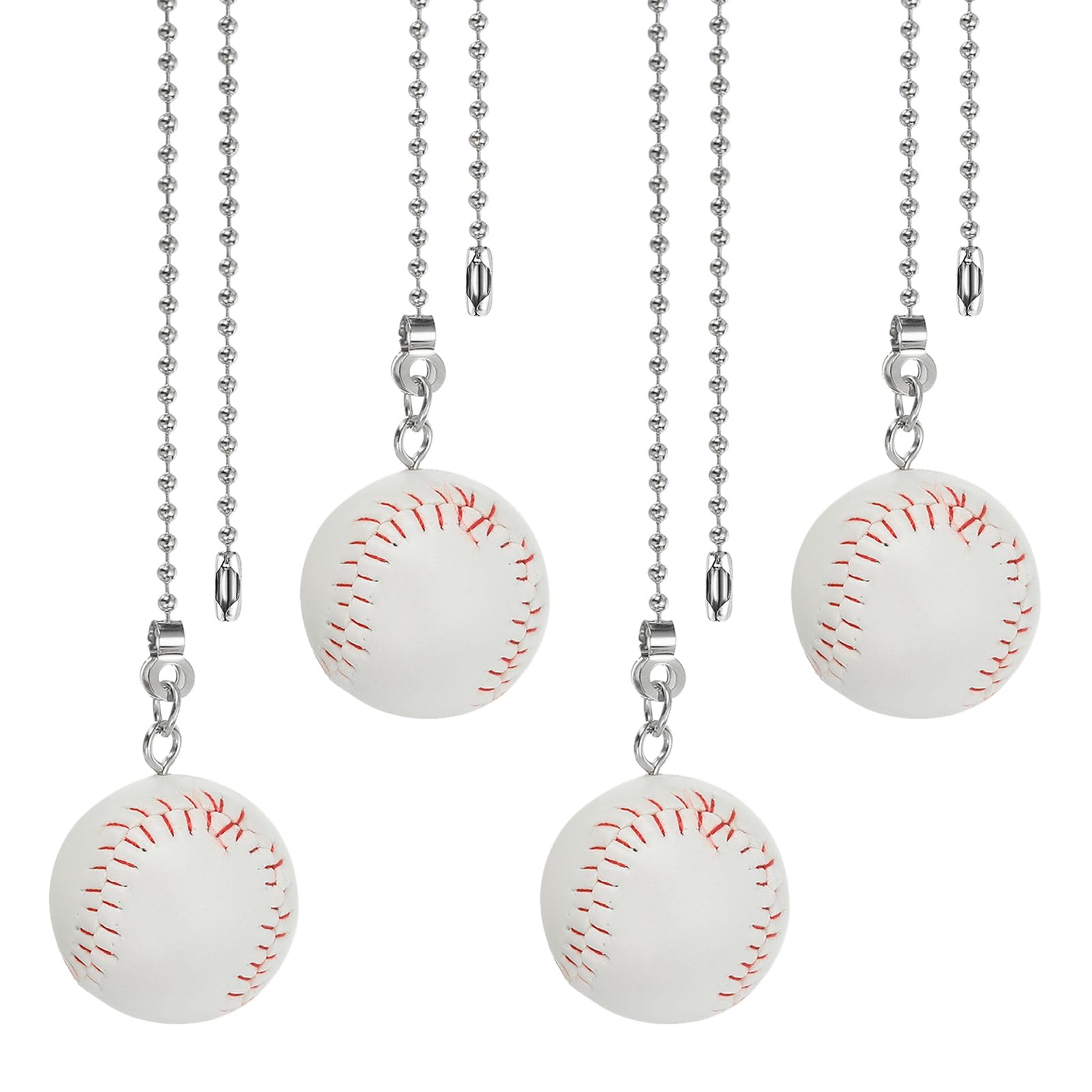 PATIKIL Ceiling Fan Pull Chain 12 Inch, 4 Pack Baseball Pull Chain Extension Fan Pulls Extender Ornament Pendant for Ceiling Light Lamp