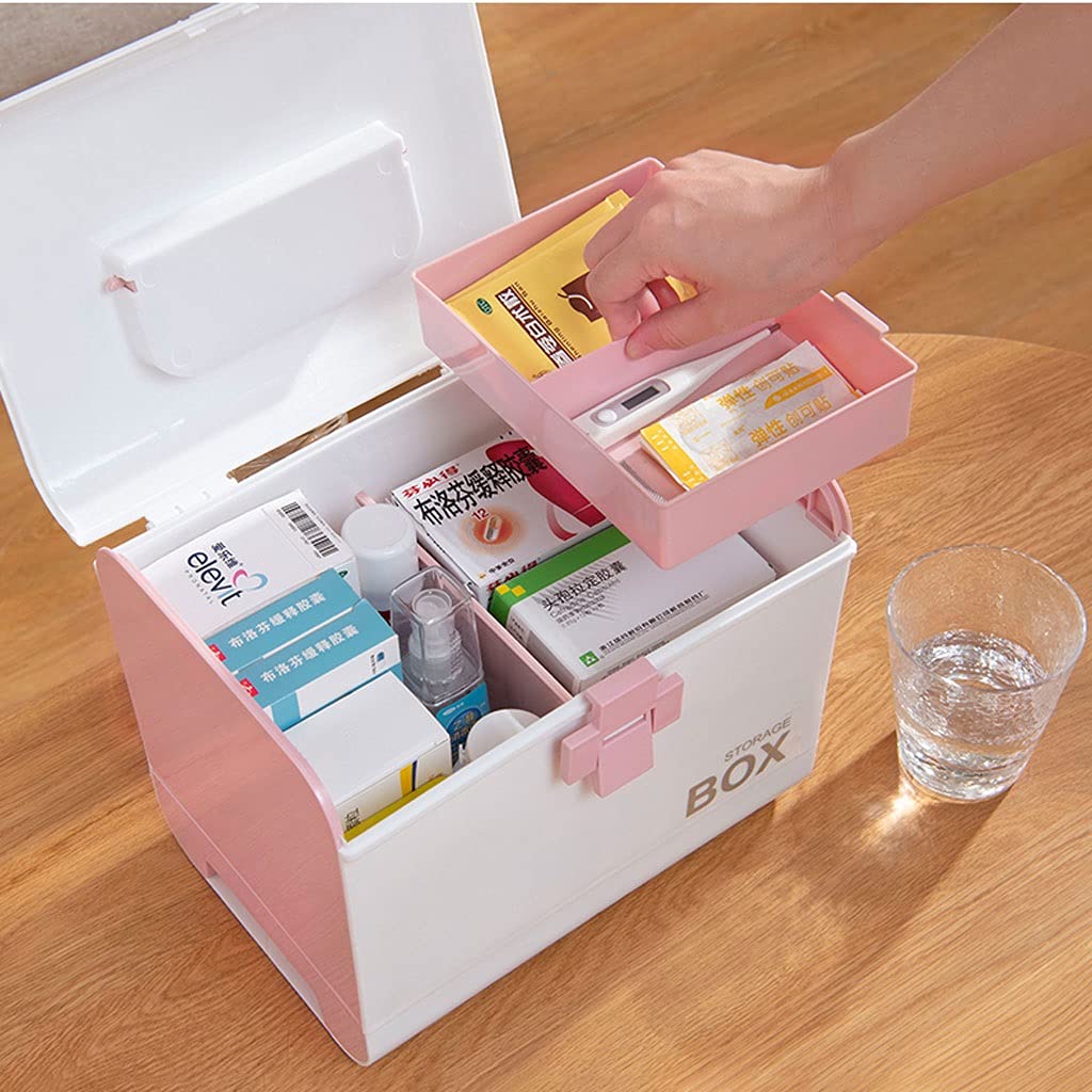 Botiquin/Caja Medicina Caja de primeros auxilios de plástico Caja de almacenamiento médico Caja médica Caja médica Caja médica Caja de medicina 10.43 pulgadas Botiquin de Primeros Auxilios ( Color : A