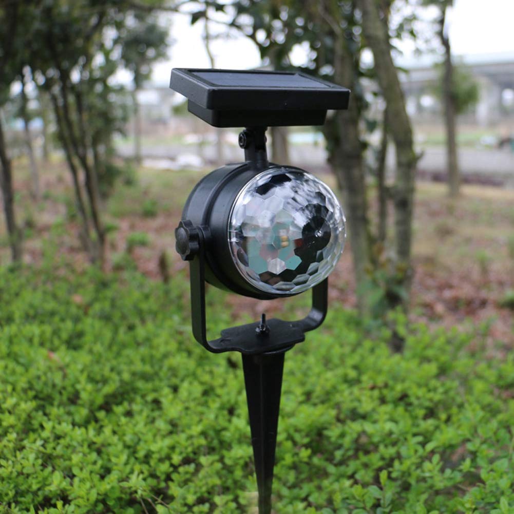 Projecteur lumière, extérieur étanche Panneau Solaire Festival LED fée projecteur 3 Couleurs Lampe de projecteur pour la fête de Noël
