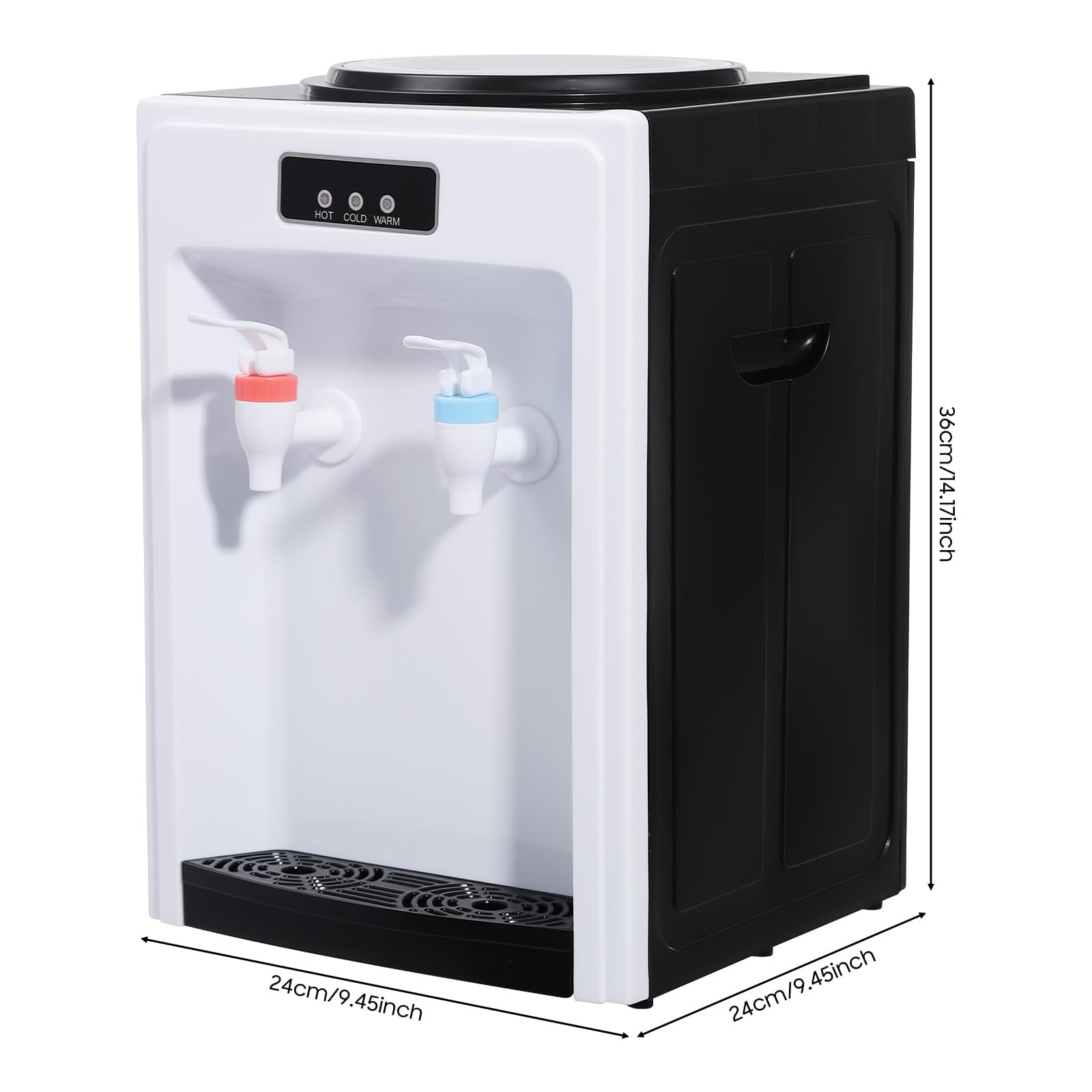 550W Elektrischer Wasserspender mit Kühlung Kalt-warm Mini Wasserspender für Den Haushalt 220 V Water Dispenser Kaltwasserspender Wasser Spender (Schwarz und Weiß)