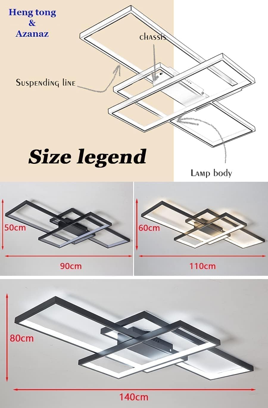 Plafoniera LED Semplice Soffitto Moderno Lampada Salone Del Soffitto Atmosferica Rettangolare Faretti Lampada Da Letto in Alluminio Acrilica Riflettori Dimming Continuo Con Telecomando,Bianca,L80