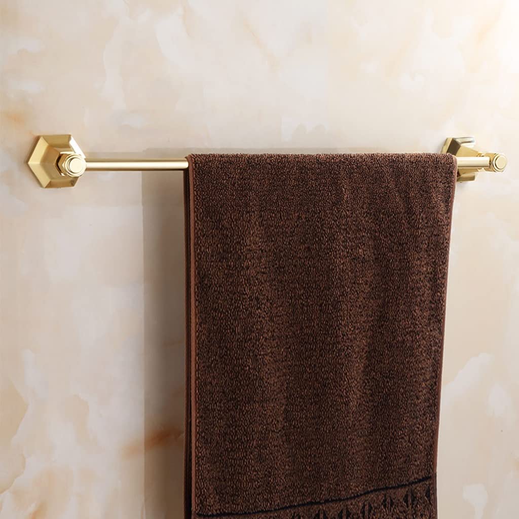 asdchZen Luxurious Bathroom Shelf Organizer Towel Holder Rack Golden Copper Storage Hardware Pole