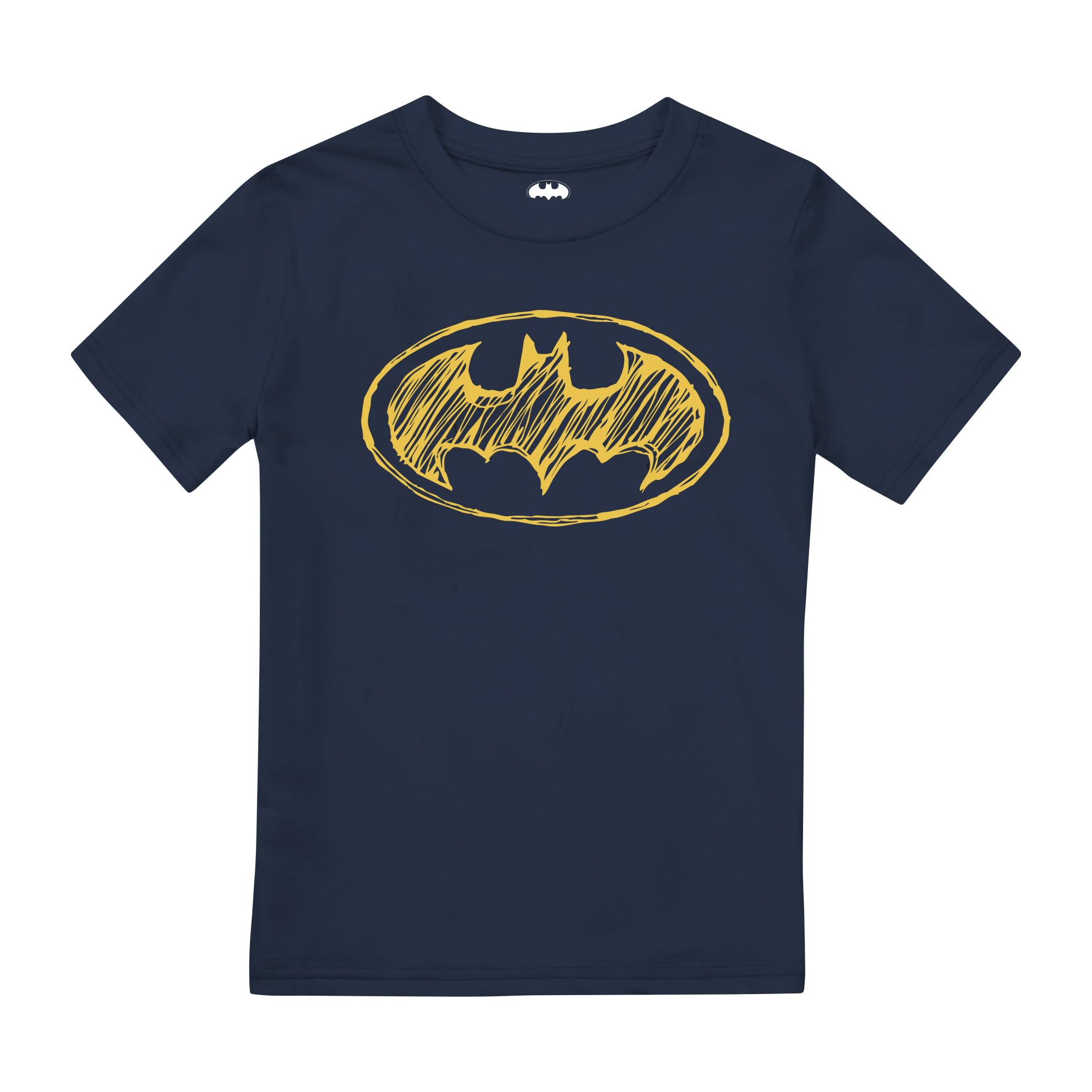 Cotton SoulBatman Scratch Logo Boys T Shirt, Navy