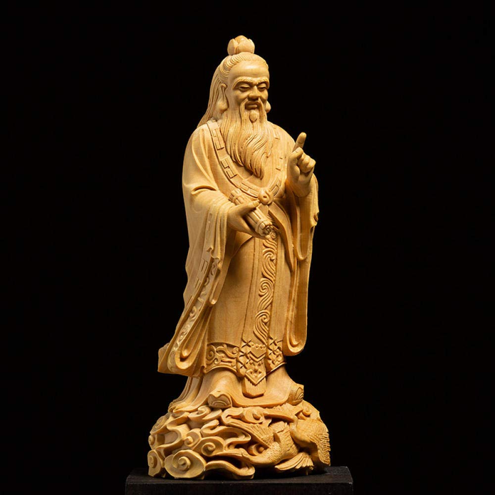 Amazon.co.jp: 彫刻 18Cm老子像Kongfuzi孔子仏像の名前木彫り