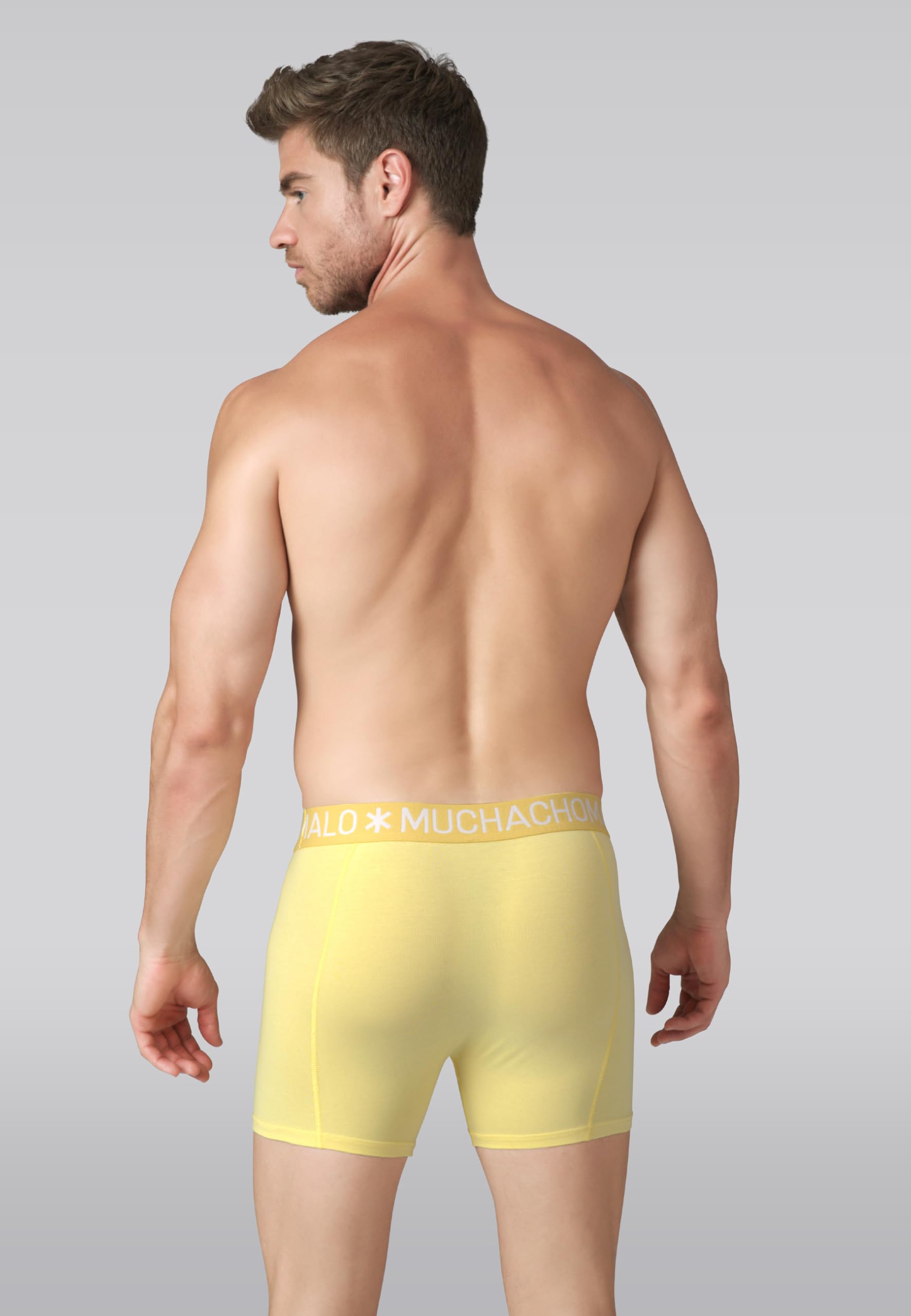 Muchachomalo Calzoncillos para Hombre, Ropa Interior Lisa de Algodón para Hombre, Pack de 7 Unidades, Bóxers Lisos de Corte Clásico con Cintura Elástica