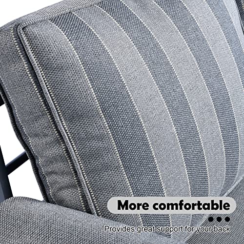 HOOOWOOO-6-Piece-Outdoor-Patio-Furniture-SetAluminum-Outside-Modern-Conversation-SofaWeather-Resistant-Couch-Seating-with-Ottoman-Table-Cushioned-ArmrestGrey-Stripe HOOOWOOO 6 Piece Outdoor Patio Furniture SetAluminum Outside Modern Conversation SofaWeather Resistant Couch Seating with Ottoman Table Cushioned ArmrestGrey Stripe