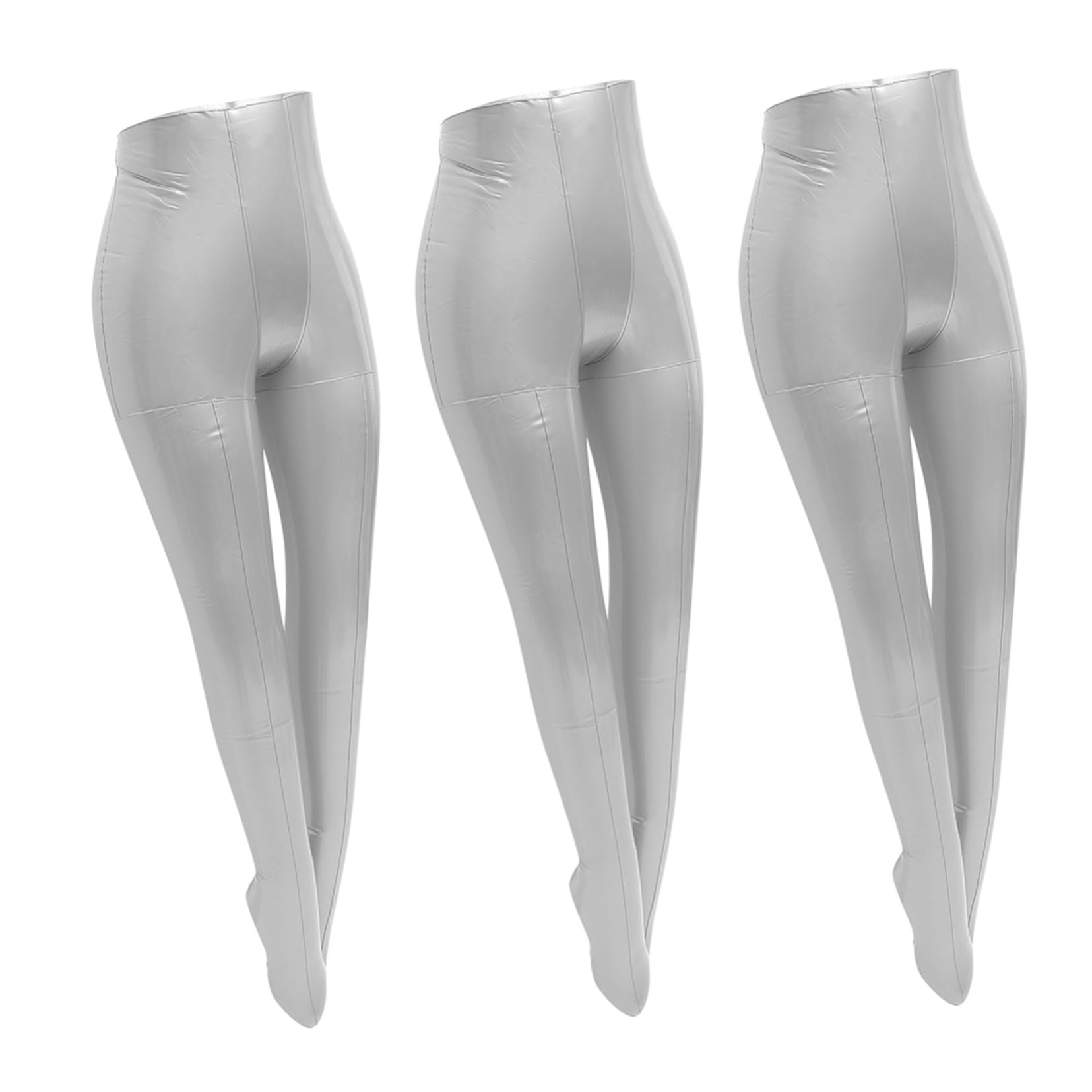 Aufblasbare Schaufensterpuppen Torsos aus PVC, 3 Stück, Silber