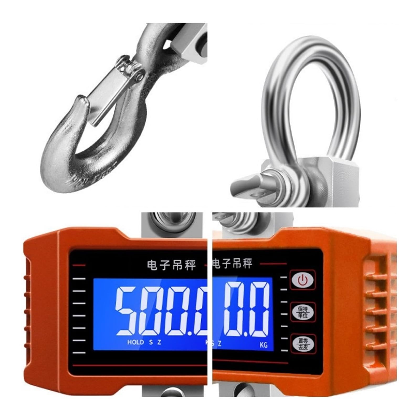 Báscula de grúa colgante industrial Lagre LCD digital 500/1000 kg Báscula de grúa Peso portátil industrial electrónico gancho grúa báscula colgante granja casera for granjas polipasto grande