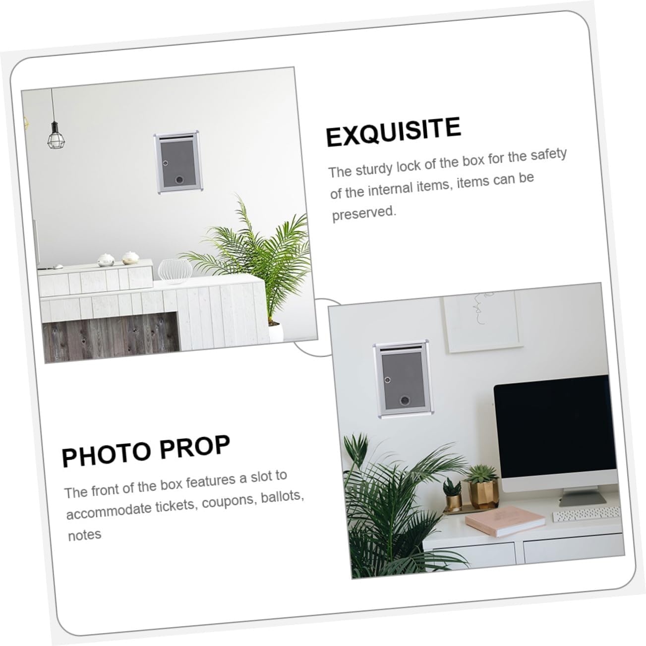 2pcs Metal Wall Mounted Mailbox Lock Lockable Letter Box Suggestion Box Code for Office Wall Mount Mailbox Lock