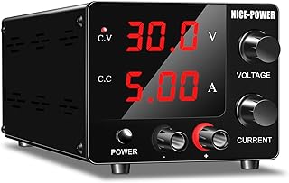 DC Power Supply Variable, 30V 5A Adjustable Switching Regulated Power Supply with Encoder, Upgraded 3-Digits LED Display, Mini Regulated DC Bench Linear Power Supply