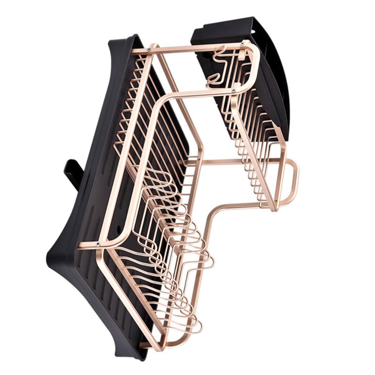 CRAFTHROU 1pc Drainer Dish Rack Sink Dish Drying Rack Dish Strainer Sink Bowl Rack Double- Layer Rack Utensil Drainer Tray 2 Tier Dish Rack Sink Drying Rack Draining Rack Aluminum