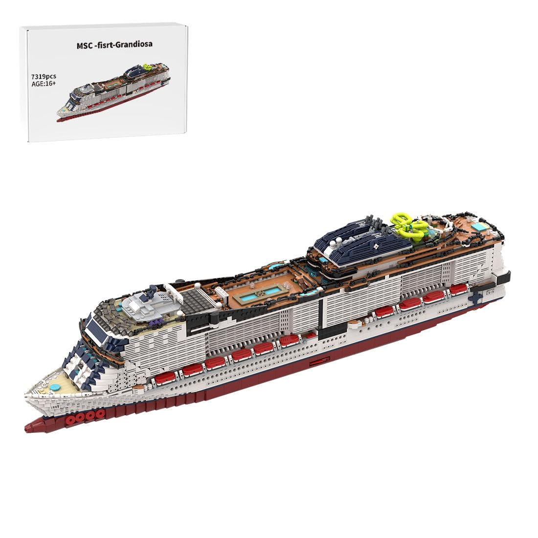 Amazon.com: FunXylophy 1/400 Scale Cruise Ship Building Blocks Set