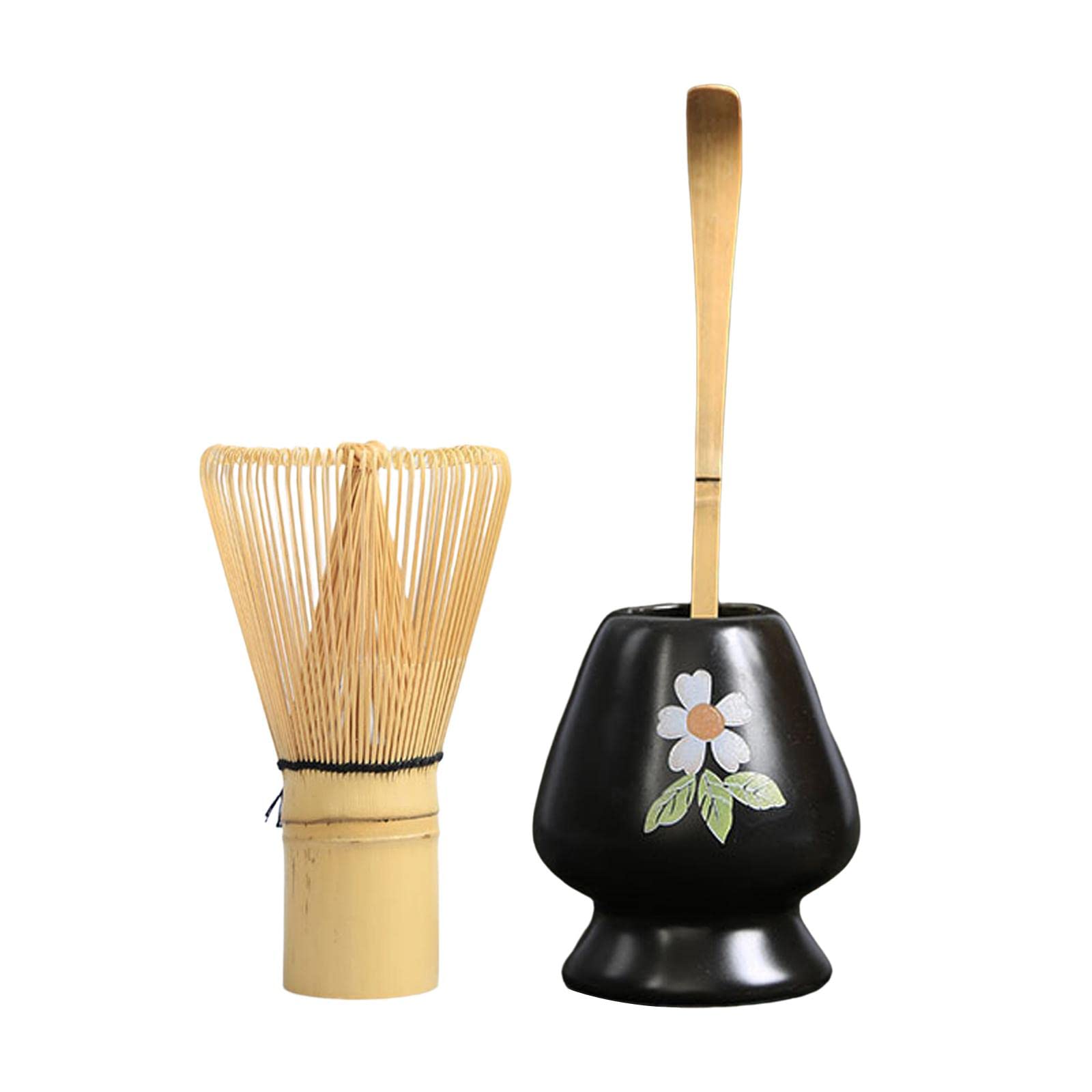 ATORSE 3X Traditional Matcha Set with Tea Spoon for Japanese Matcha Preparation Black Flower|Home & Garden|Food & Beverages|Tea