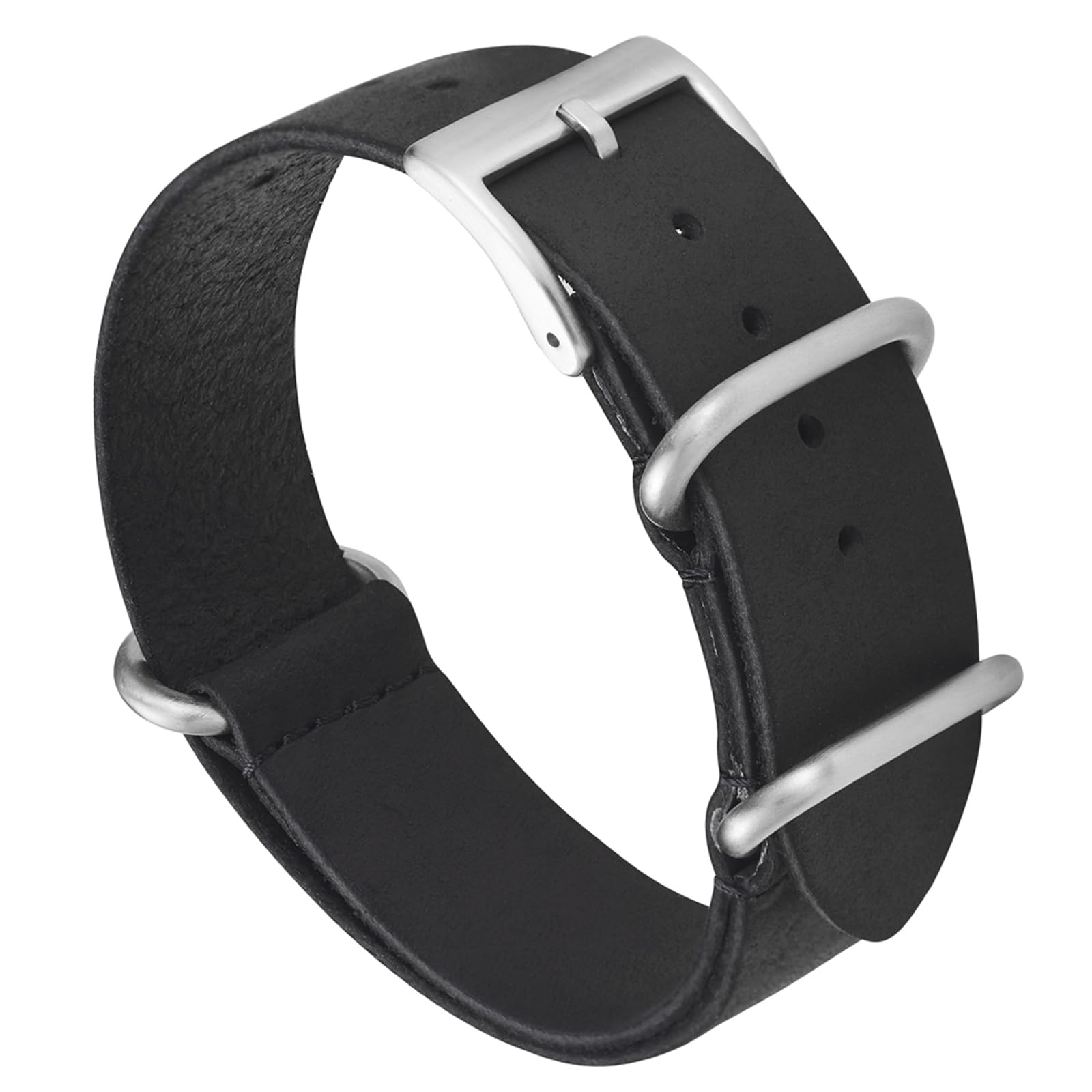 WOUKUP Leather Watch Strap 20mm 22mm Premium Crazy Horse Leather Watch Band for Men Women Black/Brown/Grey/Blue