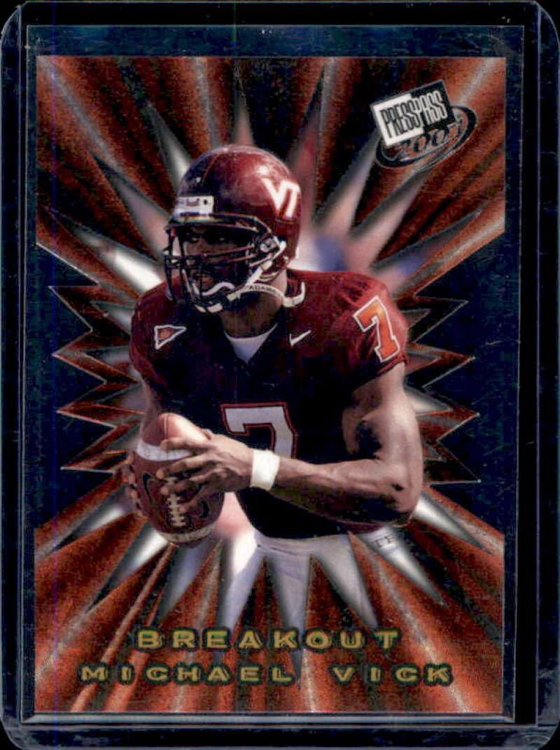 Football Trading Card NFL 2001 Press Pass Breakout #B2 Michael Vick EX+ Excellent+ Falcons