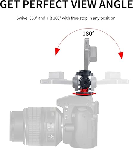 Miniatura 3 de Soporte para monitor de campo con zapata fría para monitor de 5 pulgadas y 7 pulgadas, giratorio e inclinable con montaje de tornillo estándar de 1/4