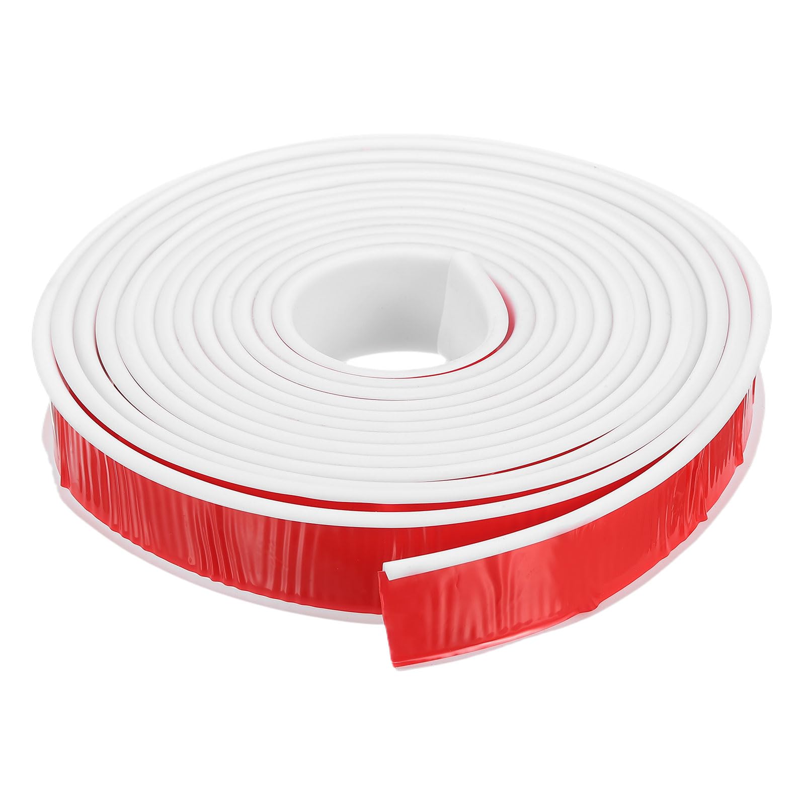Muiltvoe U-Shape Edge Banding, 16.4ft Self-Adhesive U Channel Edge Protector TPE Flexible Furniture Edge Protector Veneer Edging Trim for Cabinet Table Shelves (15mm, White)