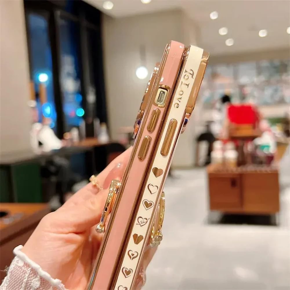 Miękka galwanizowana boczna obudowa z sercem miłosnym do telefonu iPhone 11 12 13 14 Pro Max XS X XR 15Plus, etui silikonowe z pierścieniem, niebieskie, do iPhone 11Pro Max
